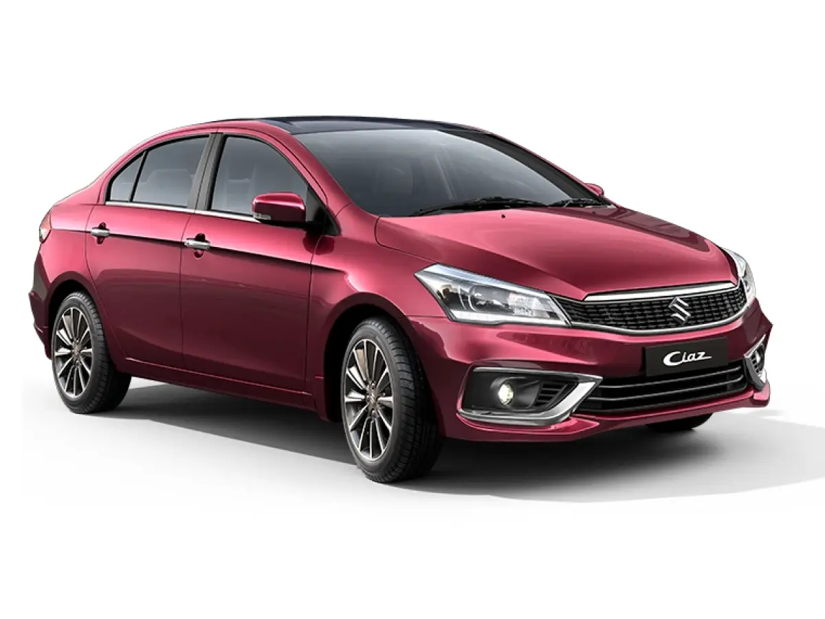 Maruti Ciaz Opulent Red And Bluish Black